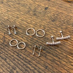 Stainless Stud Earrings Set